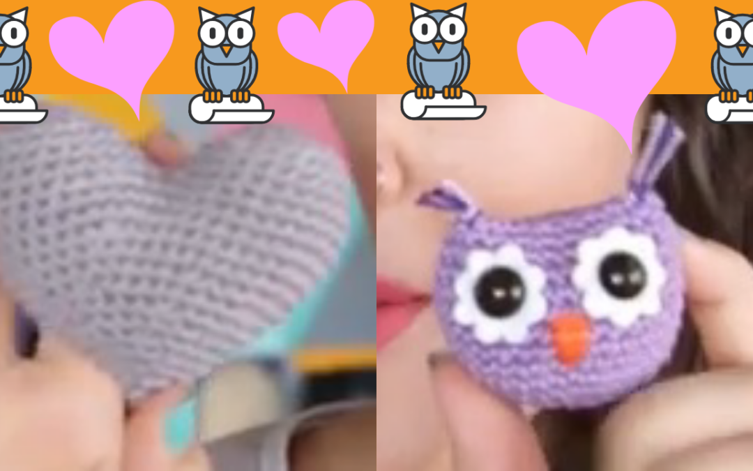 Coruja e Coração Amigurumi
