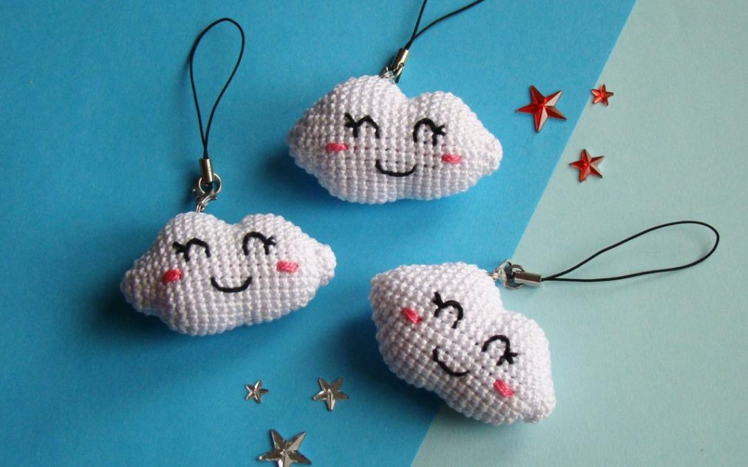 Chaveiro Nuvem kawaii Amigurumi Receita Grátis Passo a passo