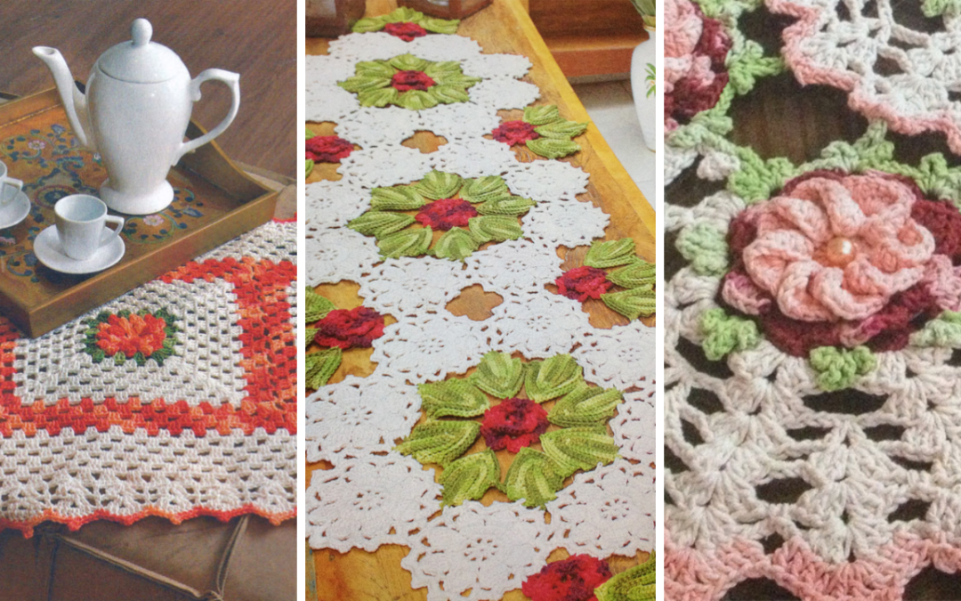 3 Modelos de Caminho de Mesa com Flores