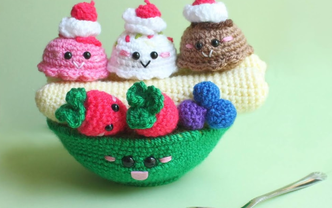 Banana Split Amigurumi Receita Passo a Passo