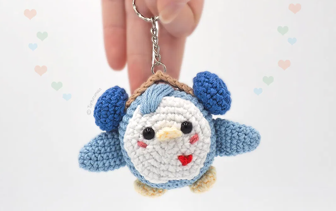 Chaveira Pinguim Piwi Amigurumi