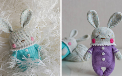 Coelho de Pijama Amigurumi Receita Passo a Passo