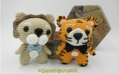 Leão e Tigre Amigurumi