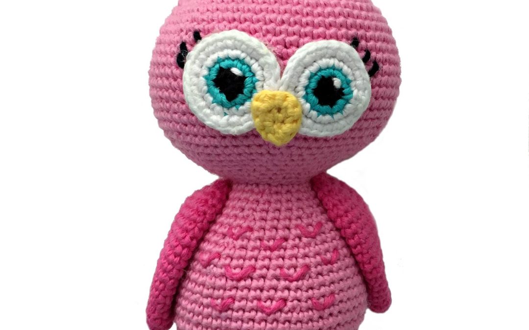 Coruja Rosa Amigurumi