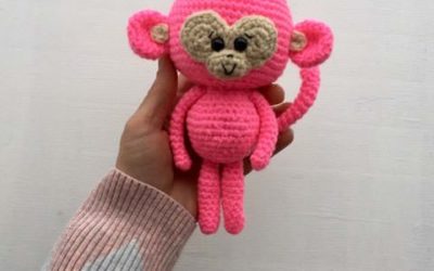 Macaco Rosa Amigurumi