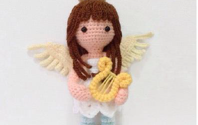 Anjinha com Harpa – Croche Uma Arte