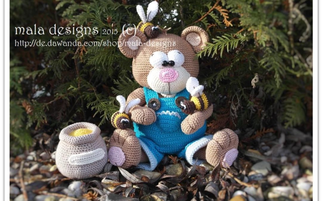 Ursinho com Pote e Mel – Croche Uma Arte