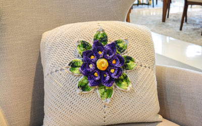 Almofada Flores de Croche | Receita Passo a Passo