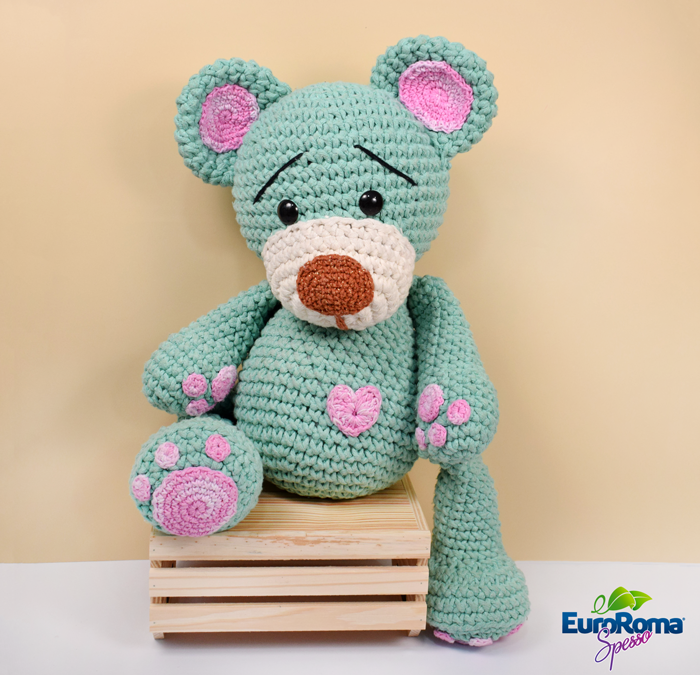 Ursinho Azul Coração | Amigurumi Receita Passo a Passo