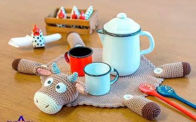 Sousplat Vaquinha | Receita Passo a Passo Amigurumi e Grafico de Croche