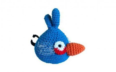Passaro Angry Bird Azul Amigurumi