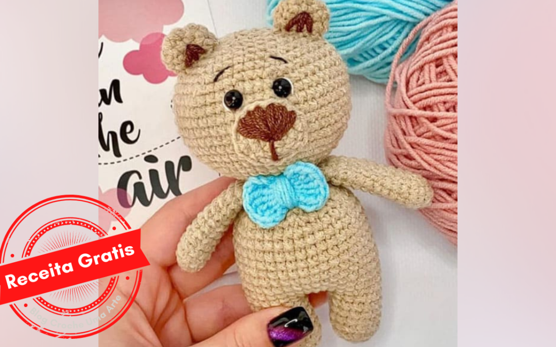 Ursinho de Gravata Amigurumi Receita Passo a Passo Gratis