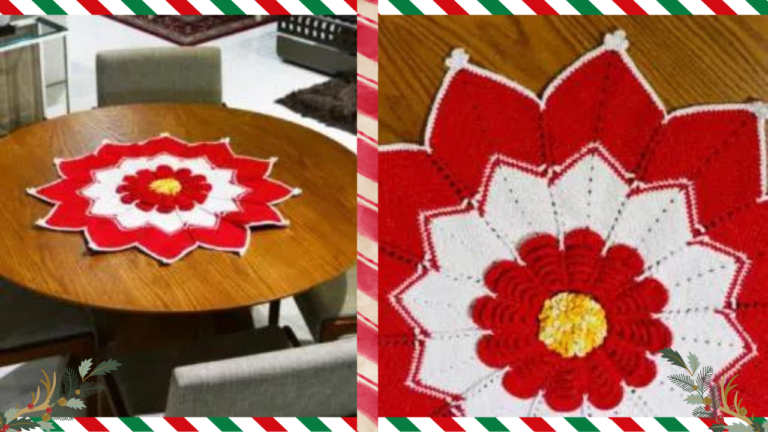 Toalha de Croche Natalina com Brilho | Receita e Grafico Passo a Passo