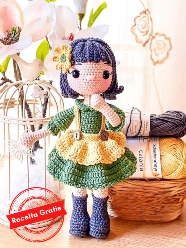 Boneca Emma a Garota Fazendeira Amigurumi Receita Passo a Passo Gratis