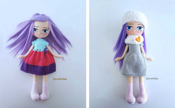 Boneca Lilás Amigurumi