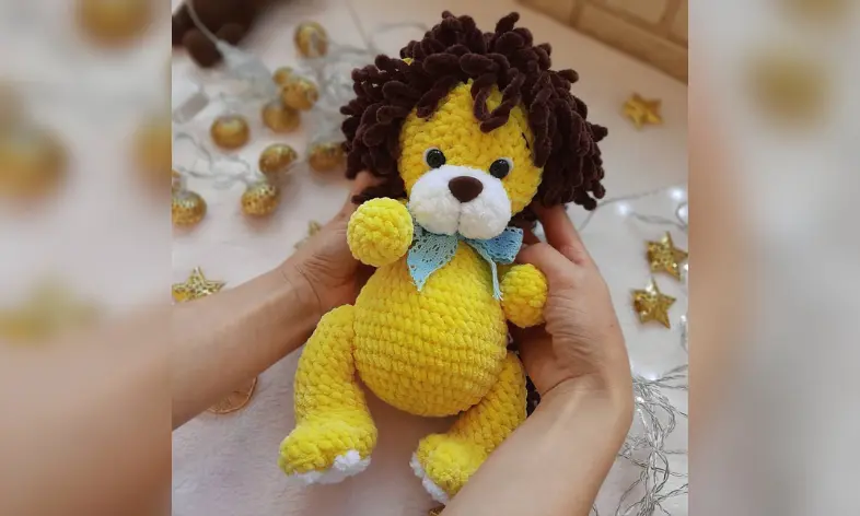 Leao de Pelucia Amigurumi