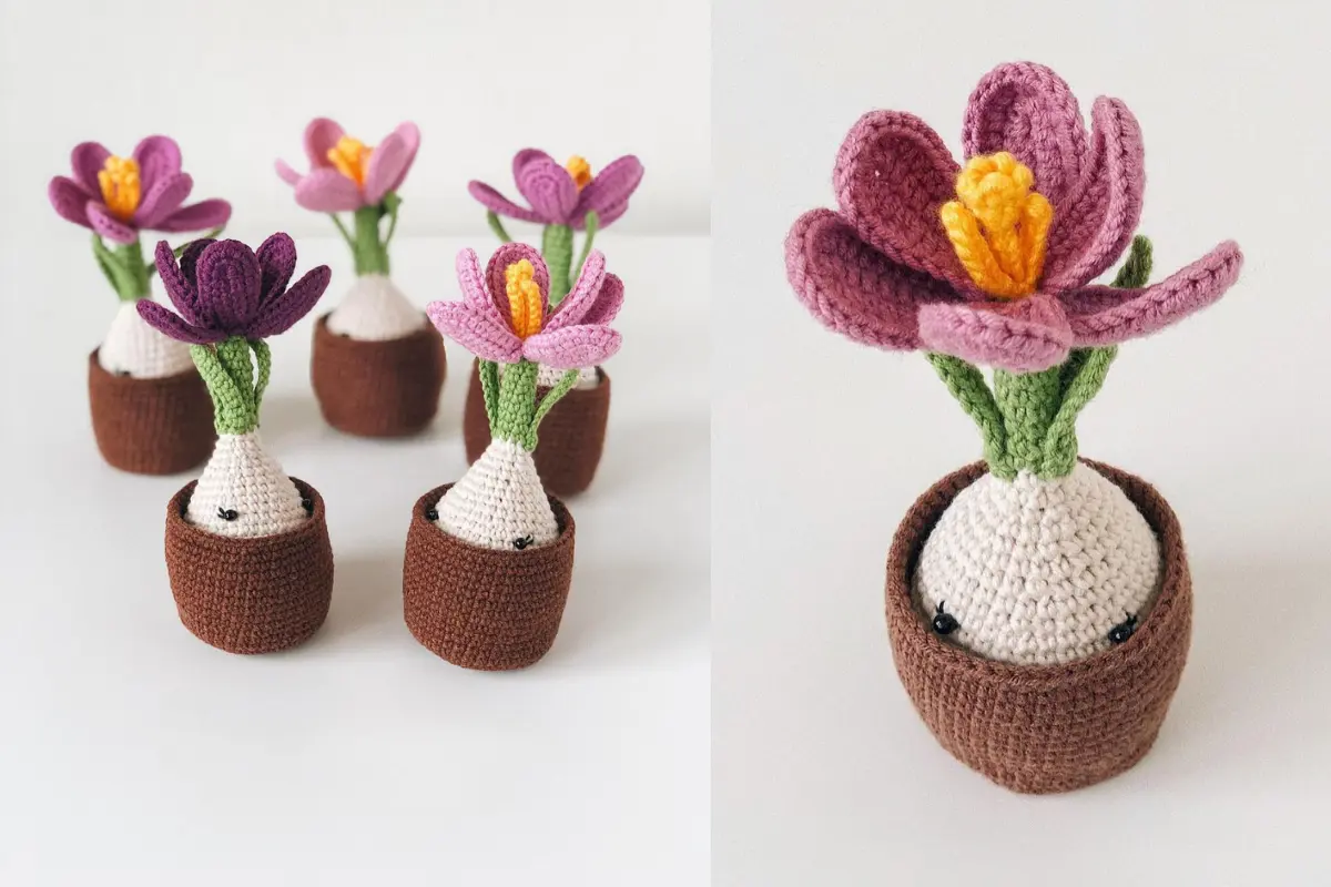 Flor de Acafrão Amigurumi