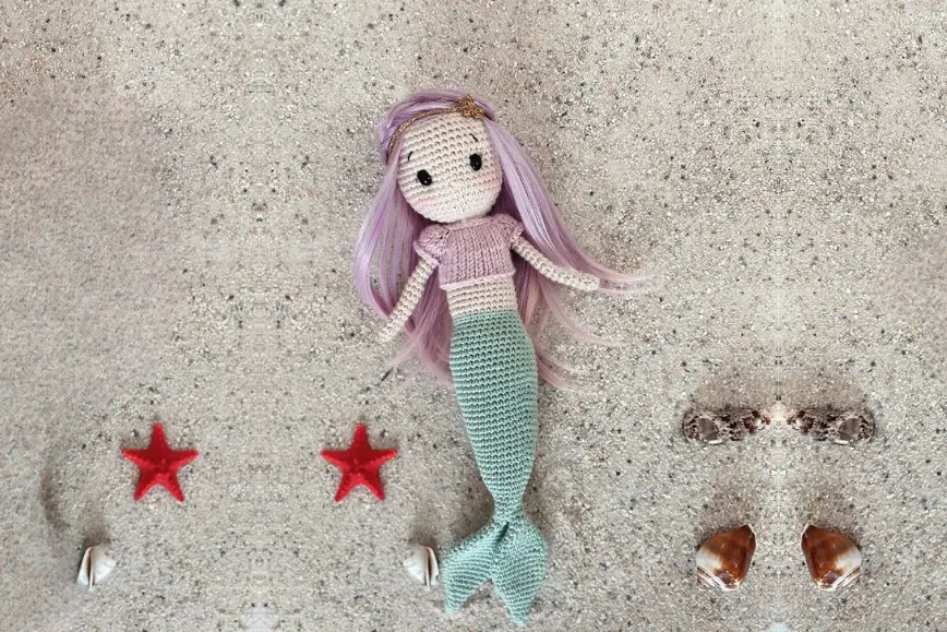 Boneca Scampi a Sereia Amigurumi