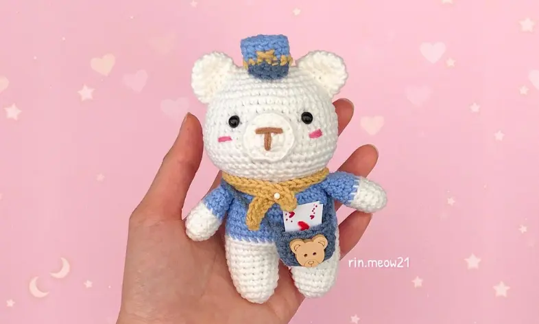 Ursinho Sam o Carteiro Amigurumi