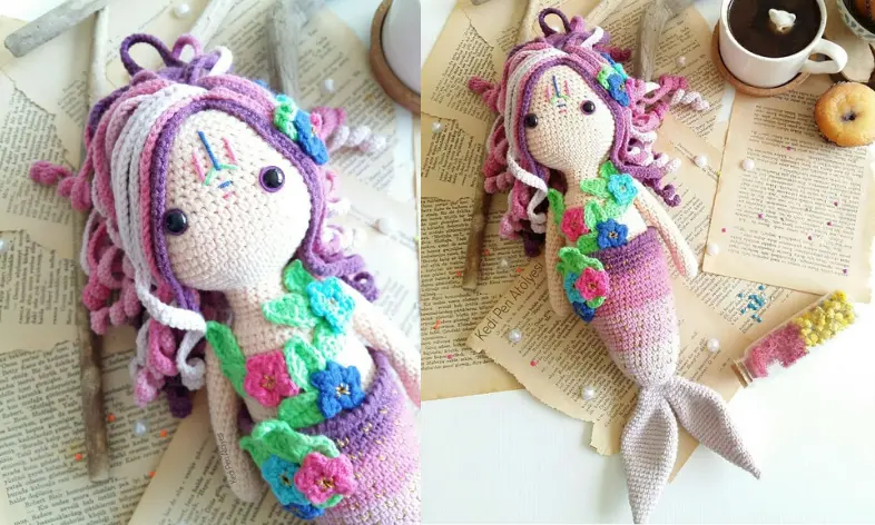 Boneca Sereia Calypso amigurumi