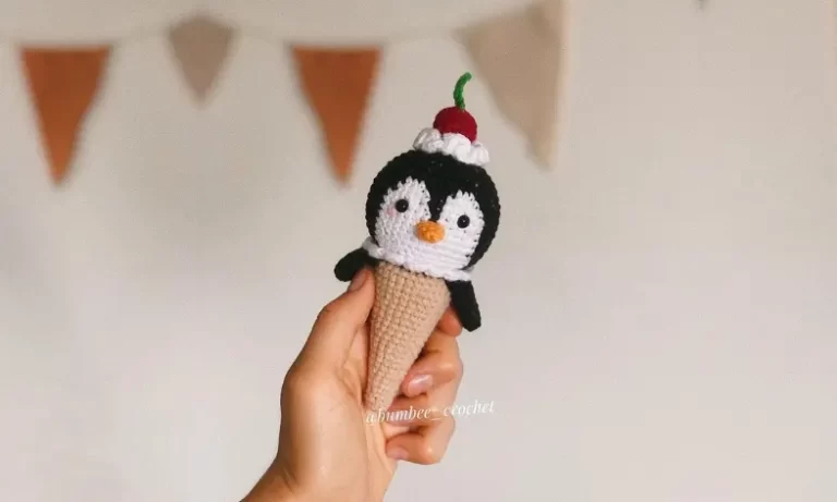 Pinguim Sorvete Amigurumi
