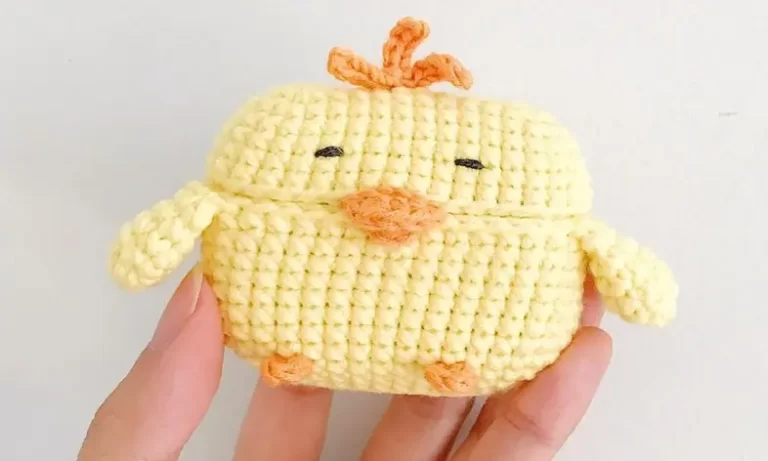 Pintinho Porta Fones de Ouvido Amigurumi