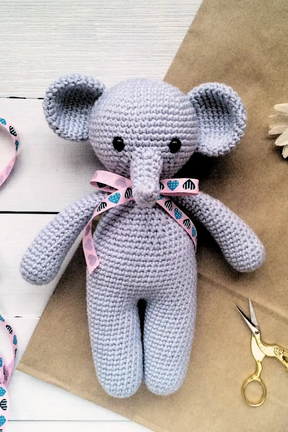 Receita Passo a Passo Elefante de Lacinho Amigurumi