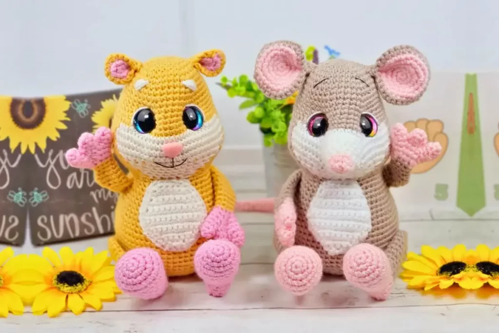 Amigos Hamster e Rato Amigurumi