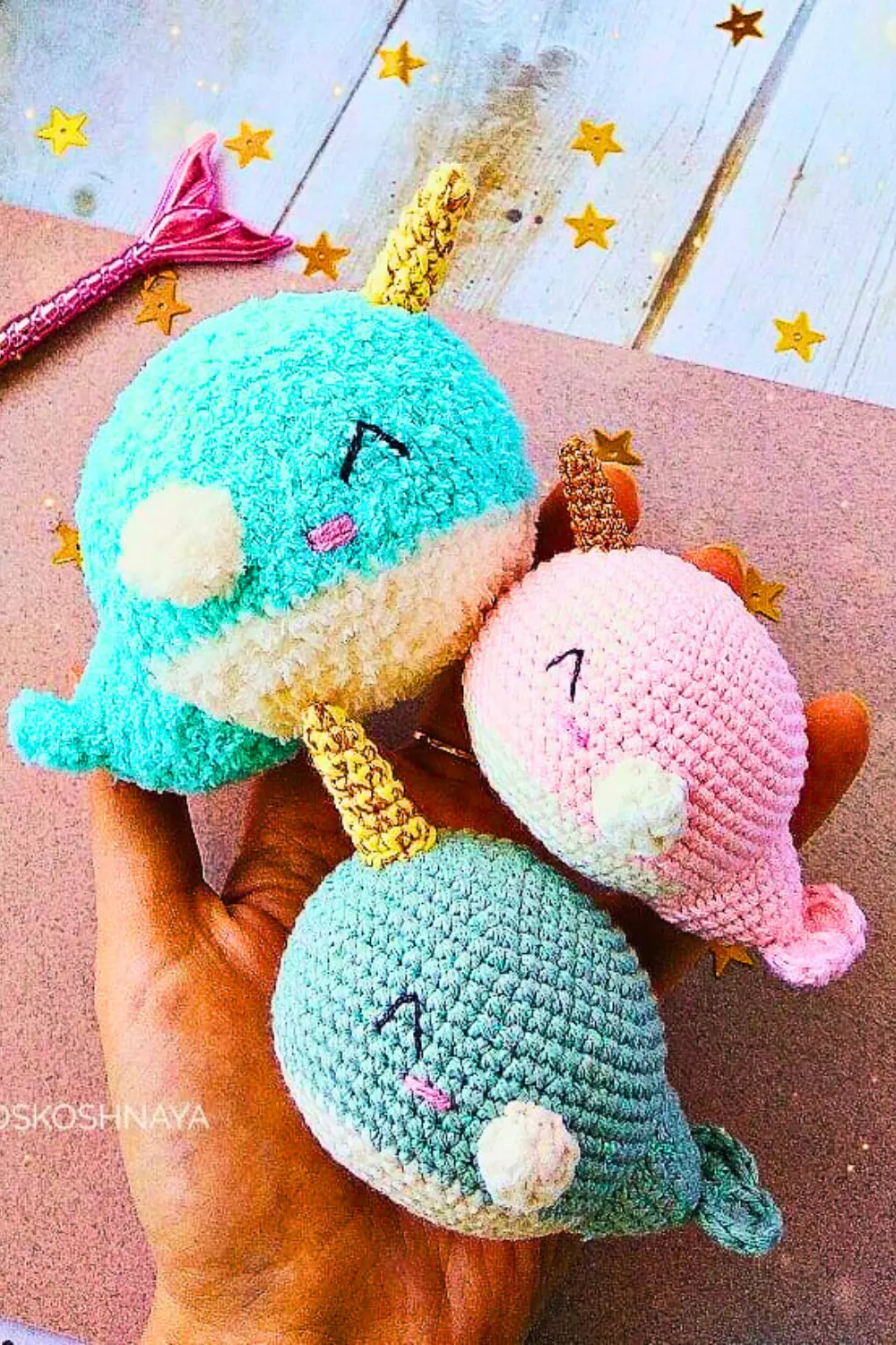 Gratis Receita Passo a Passo Baleia Unicornio Amigurumi