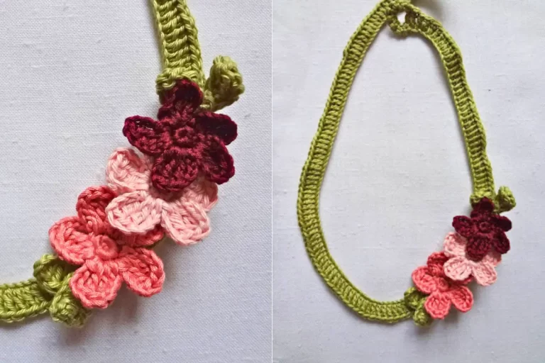 Receita Passo a Passo Colar de Flores de Croche