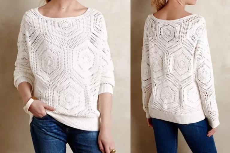 Receita Passo a Passo com Gráfico da Linda Camisa Manga Longa de Croche