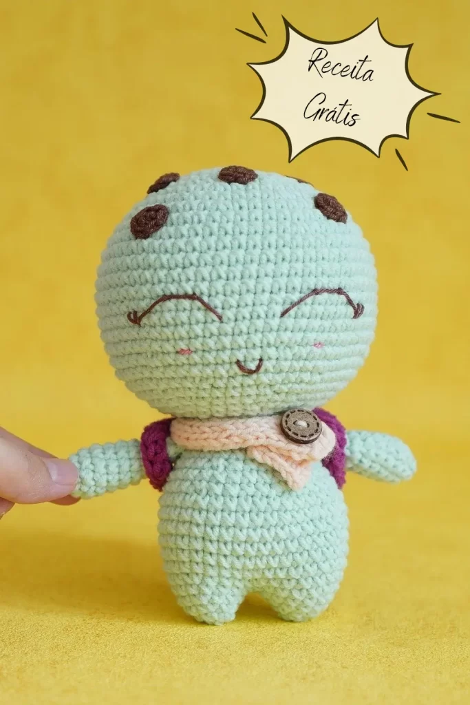 Receita Passo a Passo da Tartaruga Fofa Amigurumi