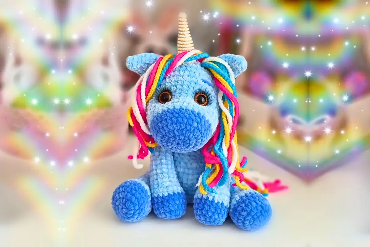 Unicornio Azul Amigurumi