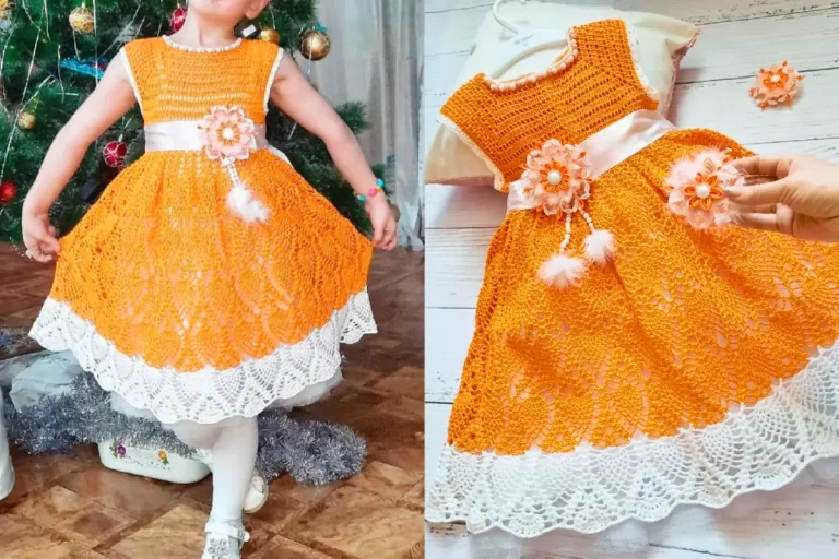 Vestido Infantil de Festas em Crochê
