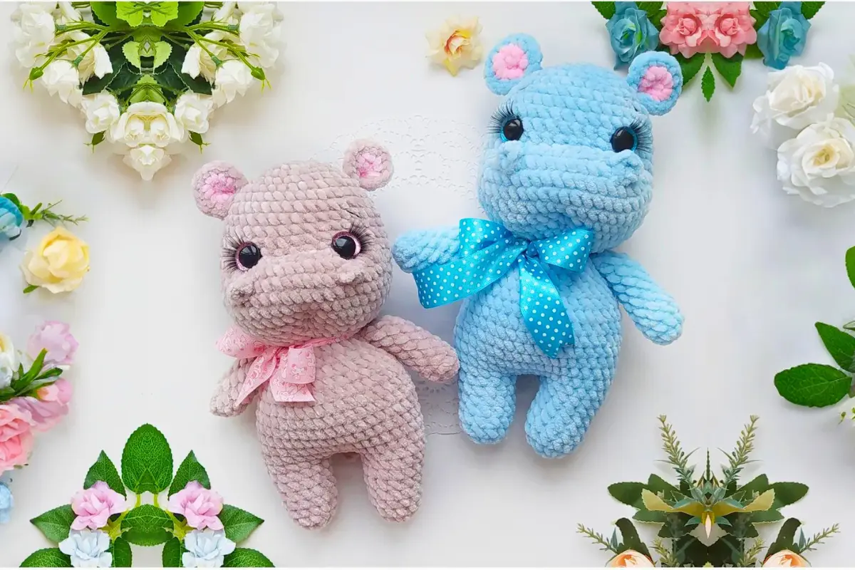 Casal de Hipopotamos Amigurumi