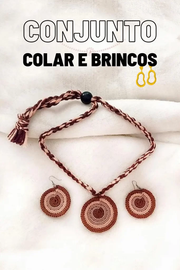 Conjunto Colar e Brincos de Crochê Pinterest