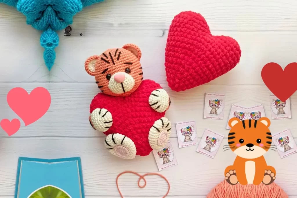 Tigre Coração Amigurumi