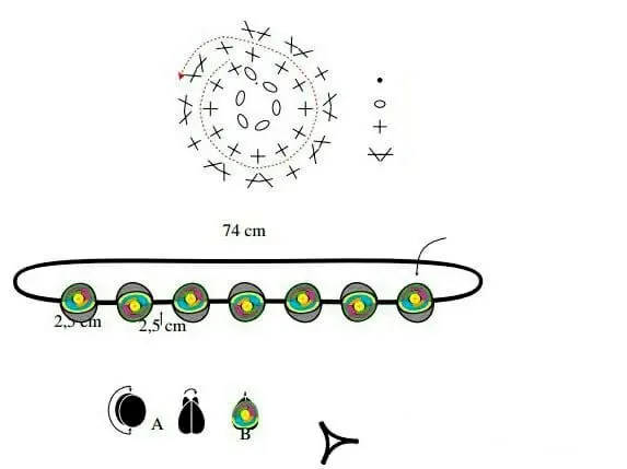 Colar e Brinco de Crochê grafico 2