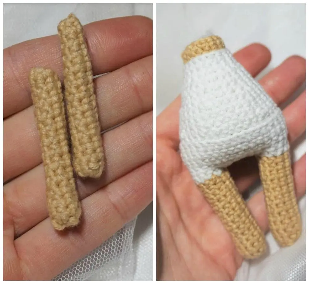 Boneca Rose Amigurumi Pernas