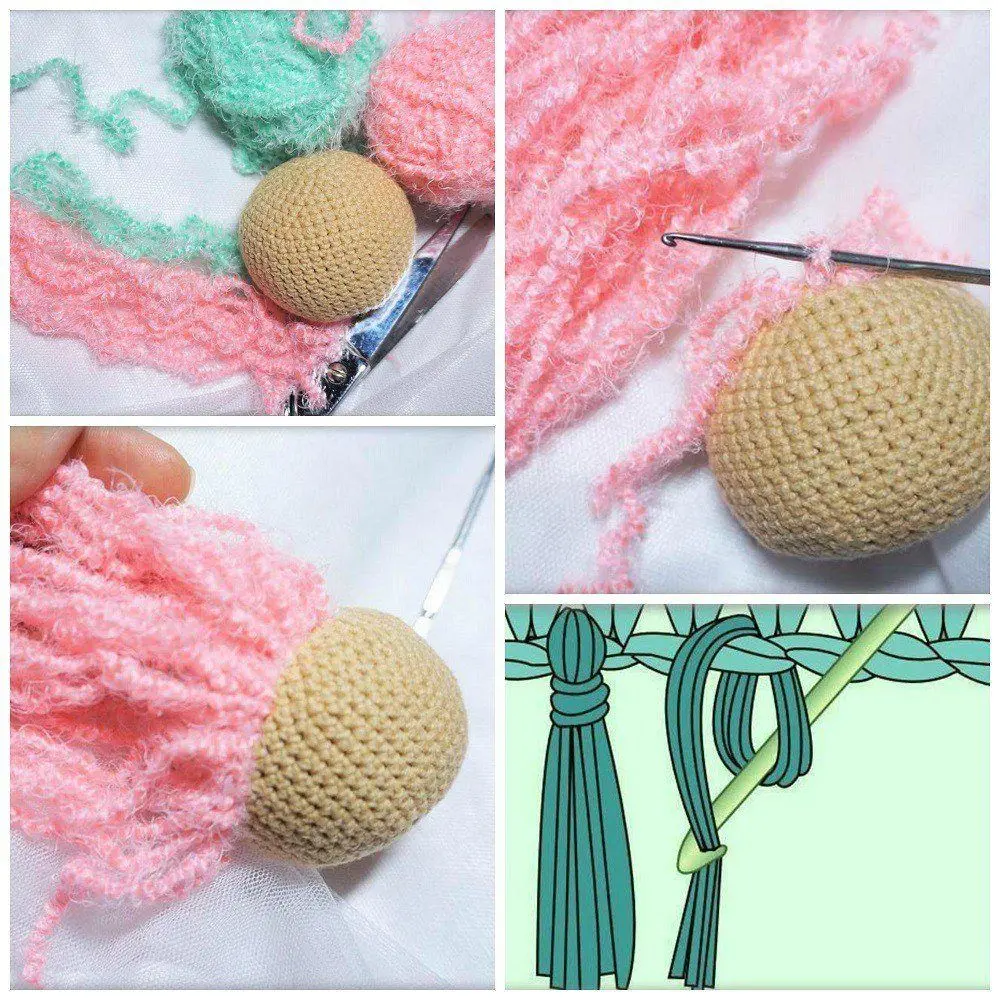 Boneca Rose Amigurumi MONTAGEM