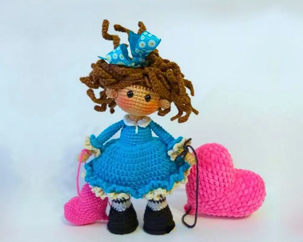 Boneca Valentina Coração Amigurumi