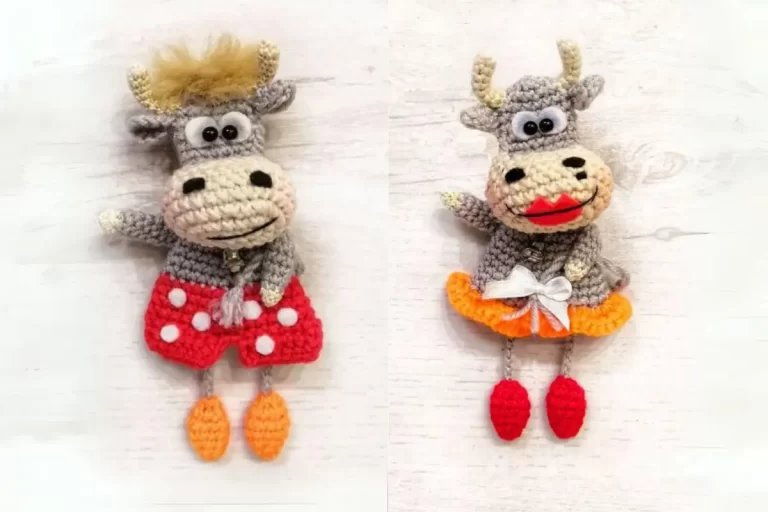 Boi e Vaca Bambola Amigurumi