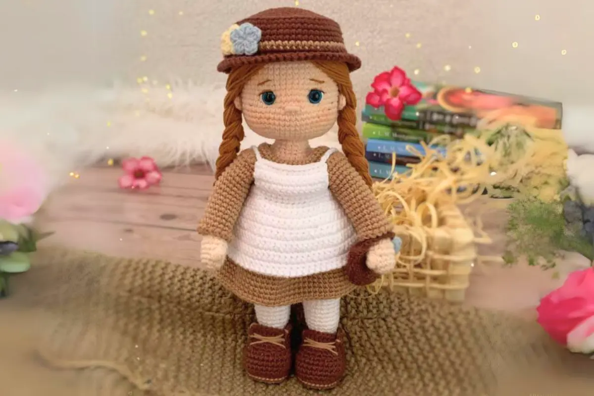 Boneca Aline Camponesa Amigurumi