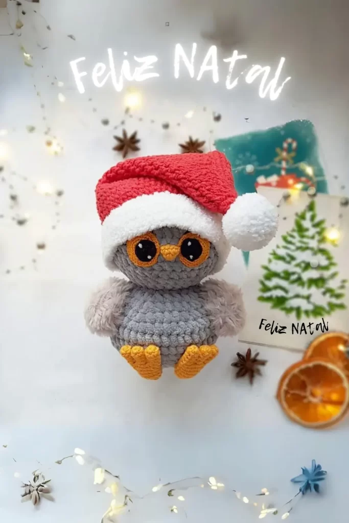Coruja de Natal Amigurumi Pinterest
