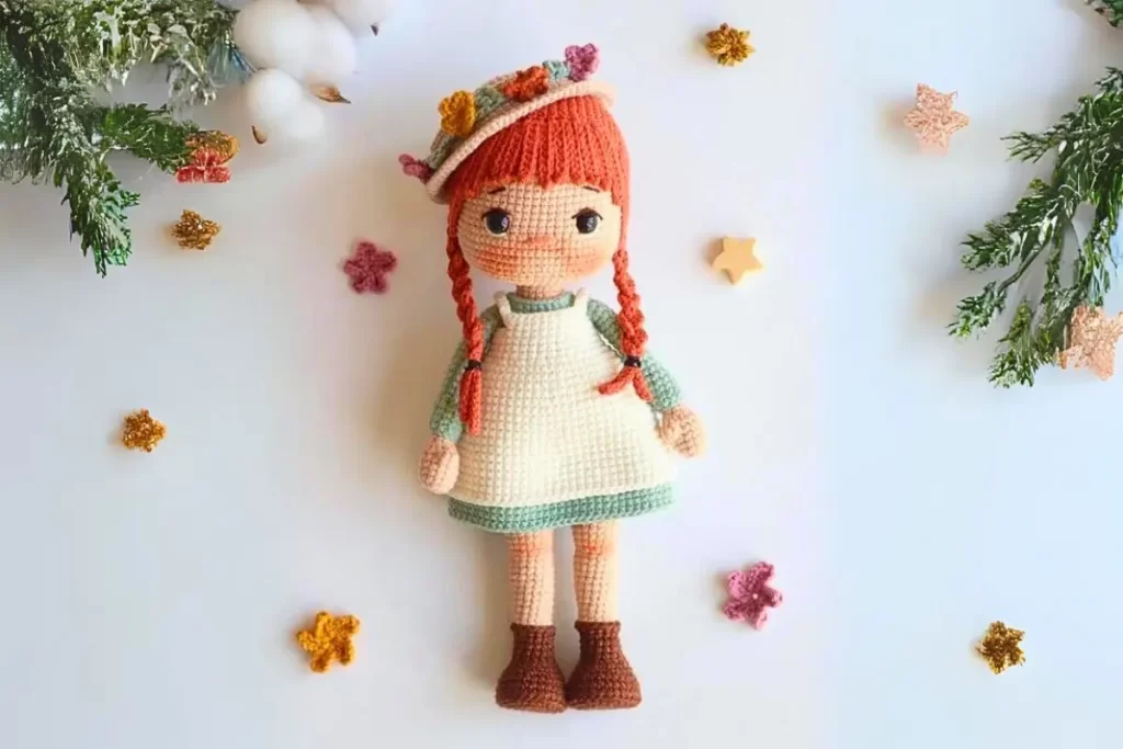 Boneca Anne Flores Amigurumi