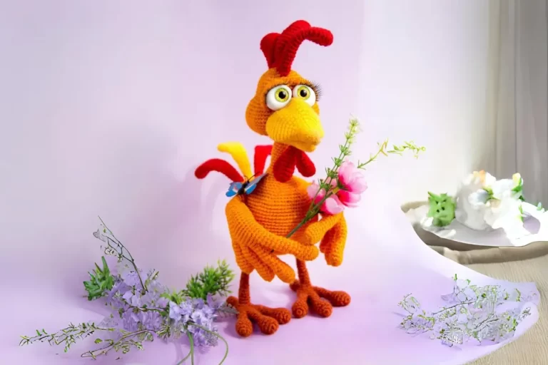 Galo apaixonado Amigurumi