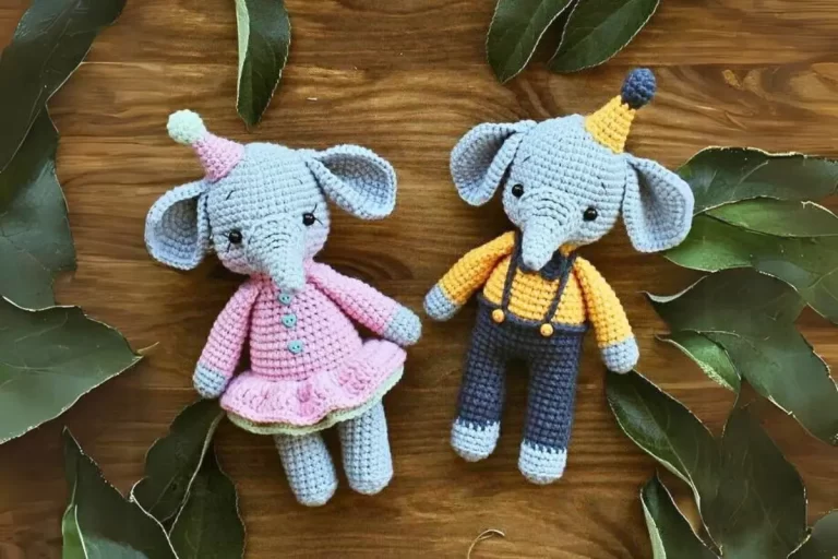 Receita Gratis Irmãos Elefantes Amigurumi