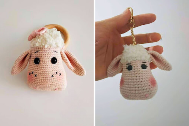 Chocalho ou Chaveiro Vaquinha Amigurumi