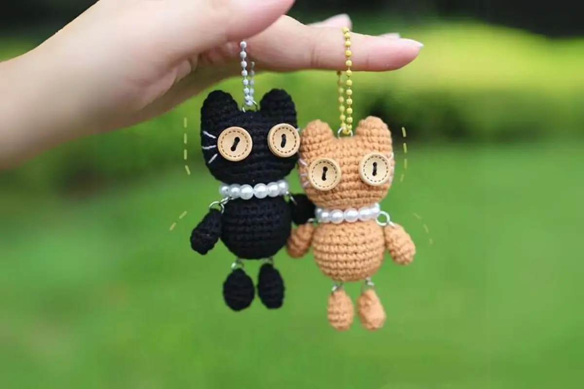 ChaveiroPingente Gatinhos Amigurumi