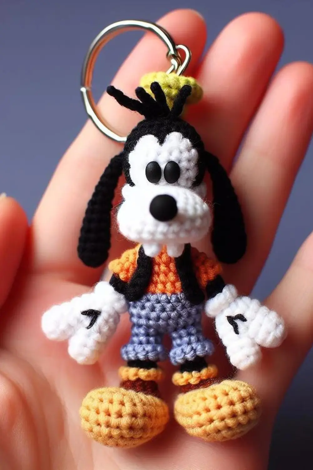 Receita Passo a Passo Grátis Chaveiro Pateta Amigurumi 2